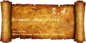Kremmer Amarillisz névjegykártya